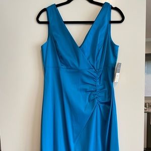 Donna Ricco Sleeveless Shirred Front Stretch Satin